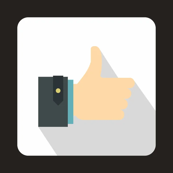 Thumb up gesture icon, flat style — Stock Vector