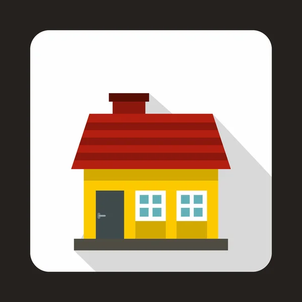 Ícone de casa de campo amarelo pequeno, estilo plano — Vetor de Stock