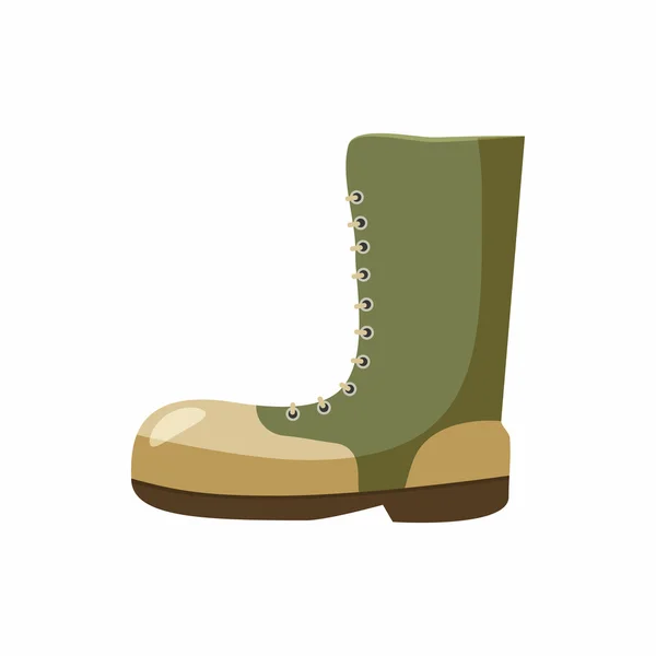 Icono de botas del ejército, estilo de dibujos animados — Vector de stock