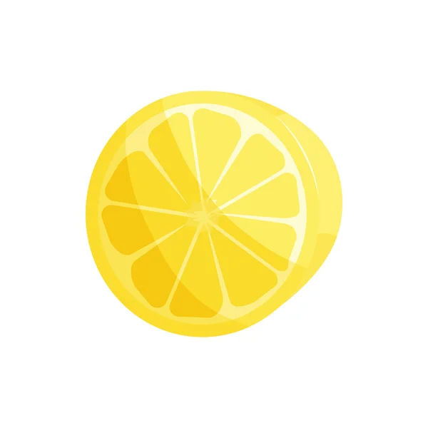 Yellow lemon slice icon, cartoon style — Stock Vector