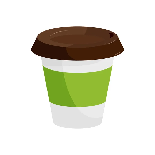 Plastic coffee cup icon, cartoon style — Stock Vector