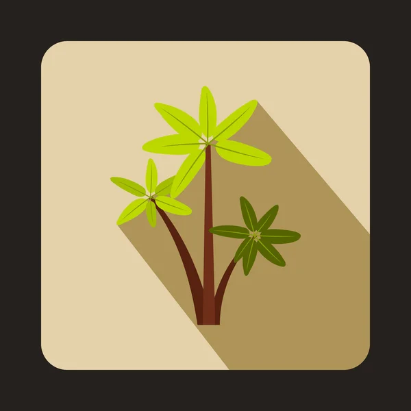 Drie palm bomen pictogram in vlakke stijl — Stockvector