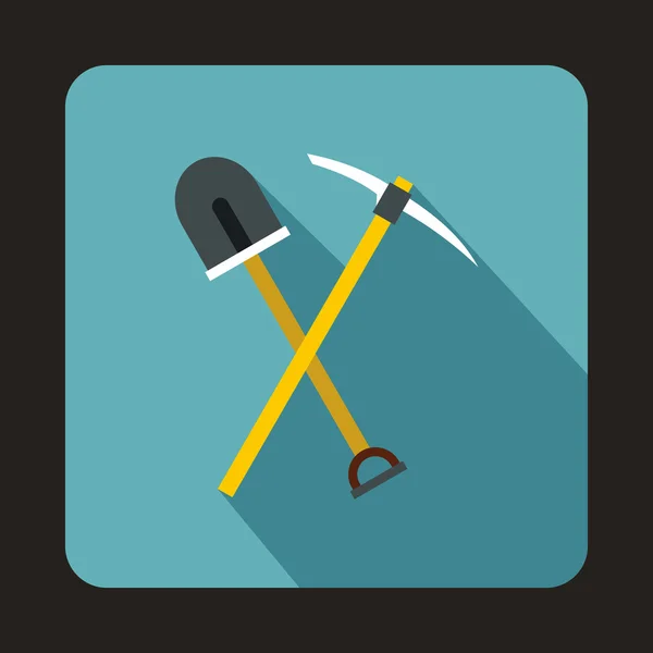 Виберіть інструмент і лопата значок, плоский стиль — стоковий вектор