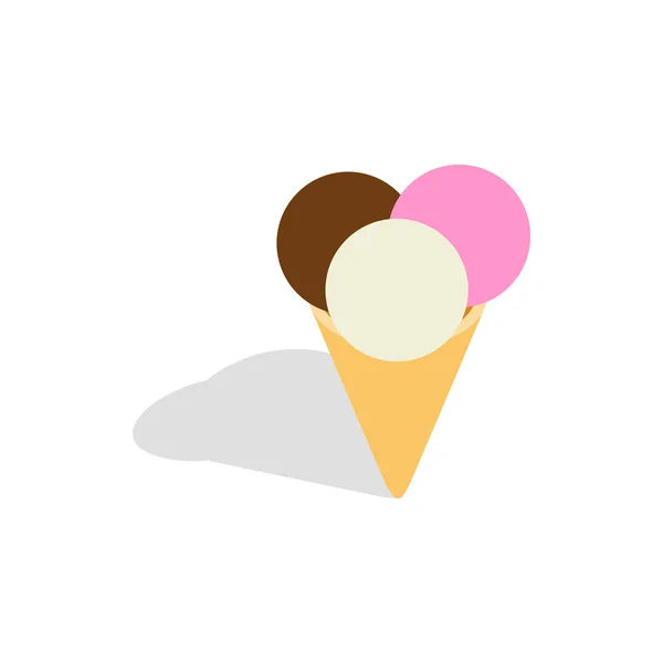 Kopečky zmrzliny smíšené v ikonu kužel — Stockový vektor