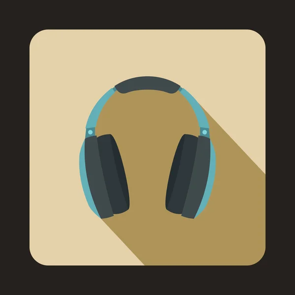 Ακουστικά εικονίδιο στην επίπεδη στυλ — Διανυσματικό Αρχείο