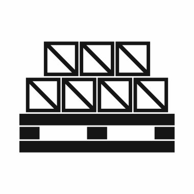 Kutuları ürünler simgesi, basit tarzı