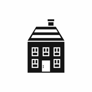 İki katlı evin baca simgesi, basit tarzı ile