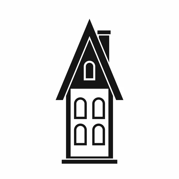 两层阁楼图标，简约风格的房子 — 图库矢量图片