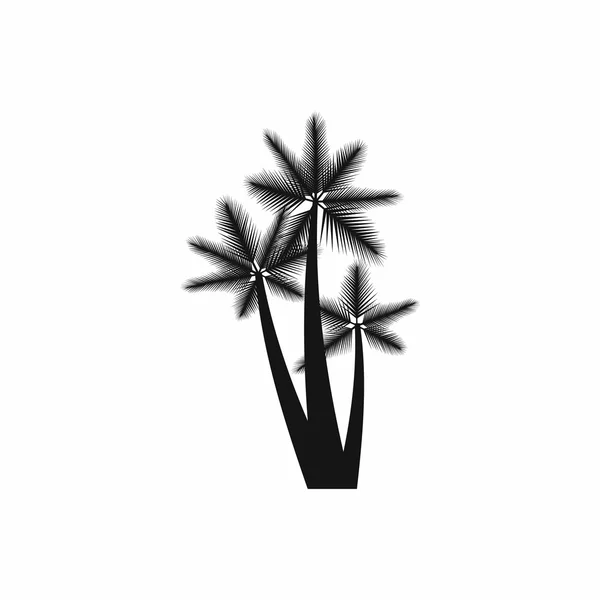 Trzy Tropikalne Palma drzewa ikonę, prosty styl — Wektor stockowy