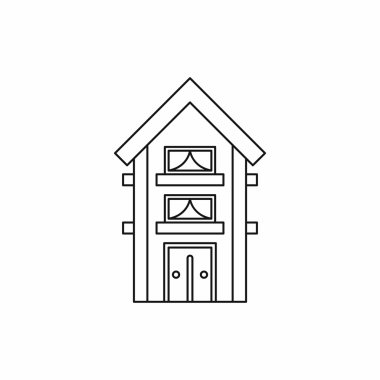 Küçük iki katlı ev simgesini, anahat stili