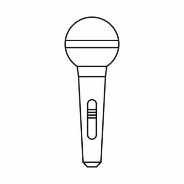 Kablosuz mikrofon simgesi, anahat stili