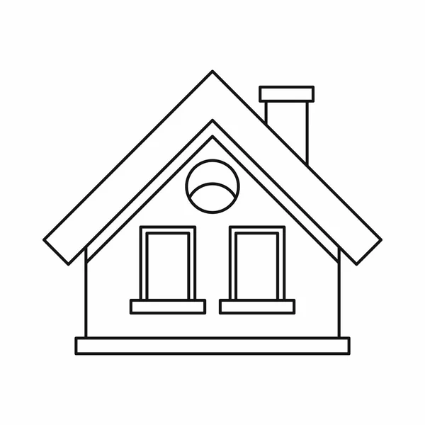 Μικρό εξοχικό σπίτι εικονίδιο, στυλ περιγράμματος — Διανυσματικό Αρχείο