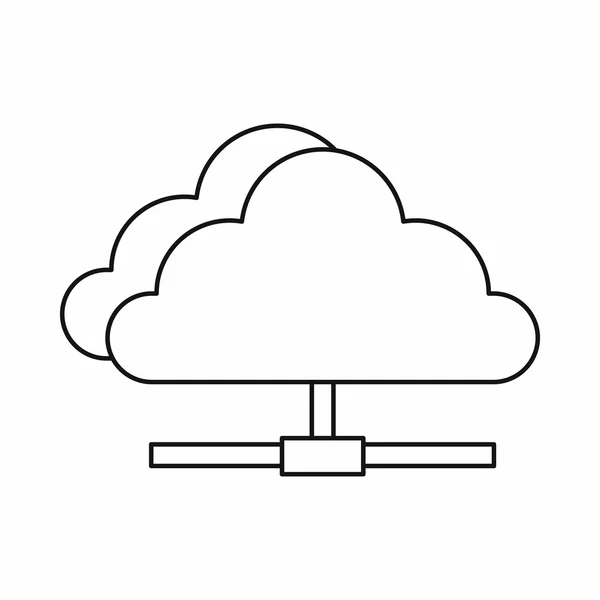 Wolk netwerkverbindingspictogram, Kaderstijl — Stockvector