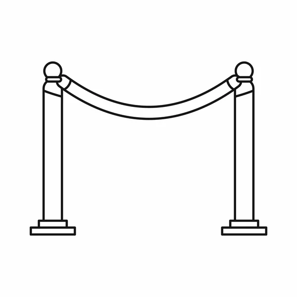 Barrière touw pictogram in kaderstijl — Stockvector
