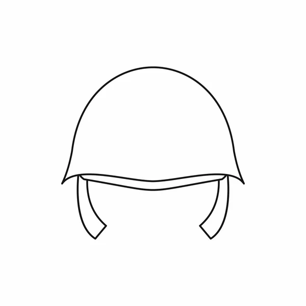 Icône de casque militaire dans le style contour — Image vectorielle