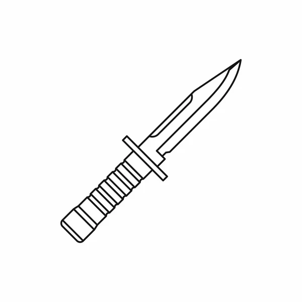 Icono de cuchillo militar en estilo de esquema — Archivo Imágenes Vectoriales