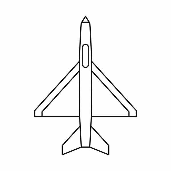 Militärflugzeug-Ikone, Umrissstil — Stockvektor