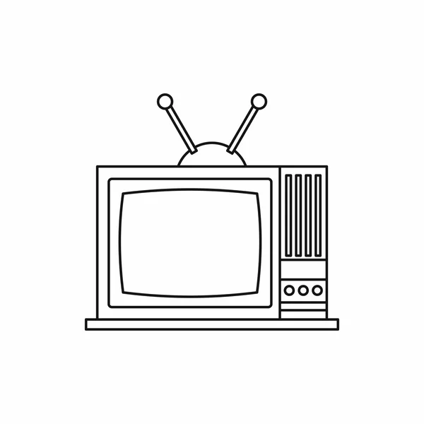 Retro TV icon, outline style — Stock Vector