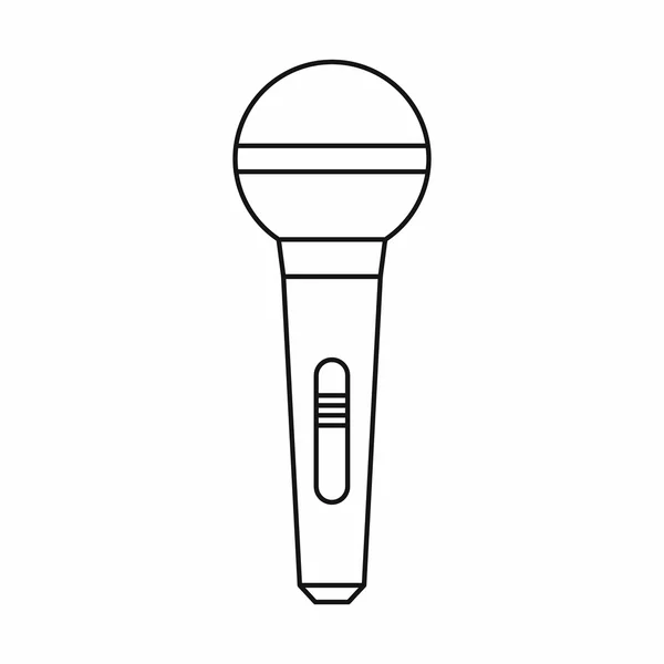 Bezdrátový mikrofon ikona, styl osnovy — Stockový vektor