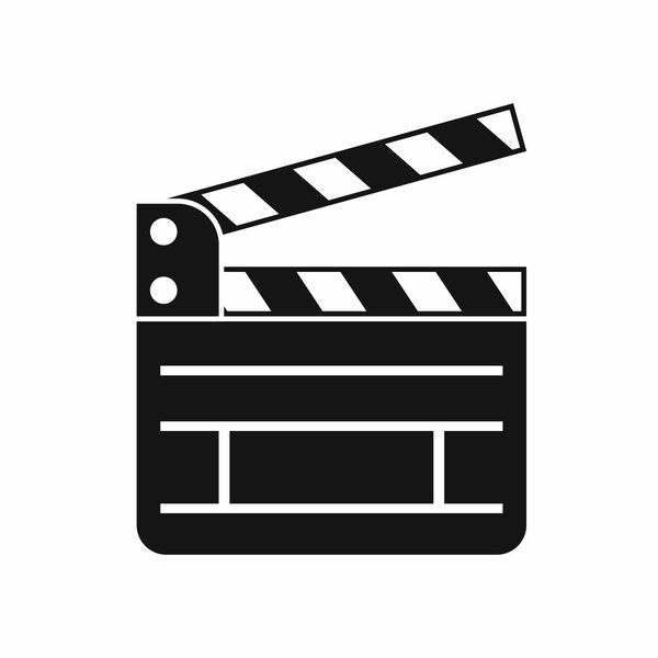 Clapperboard icon, simple style