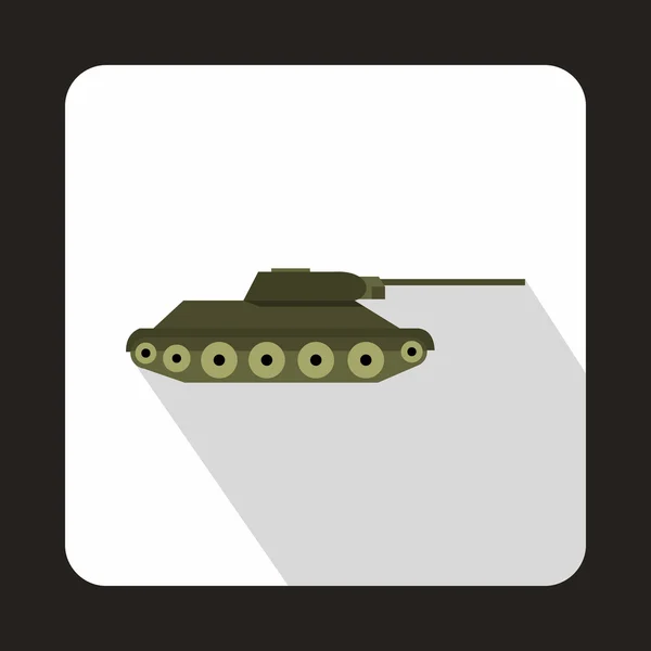 Tank icoon, vlakke stijl — Stockvector