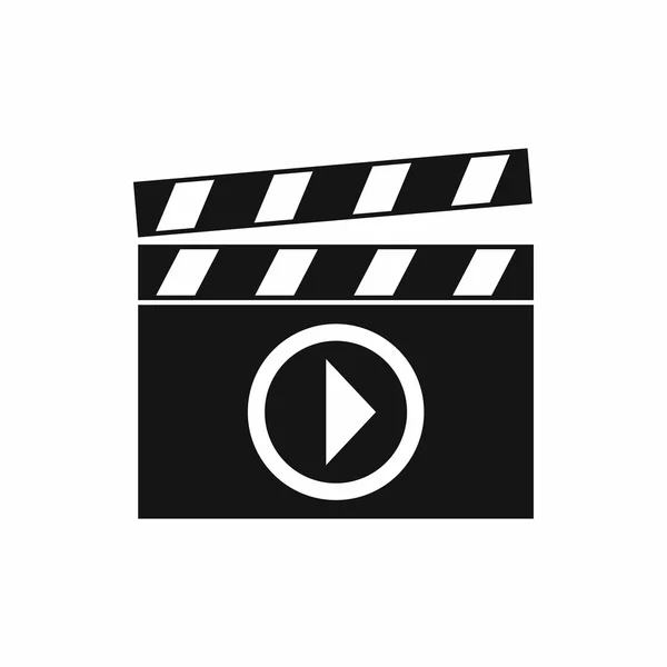 Clapperboard para el icono de rodaje de películas, estilo simple — Vector de stock