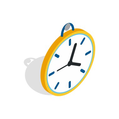 Bir döngü simgesi, izometrik 3d tarzı ile duvar saati