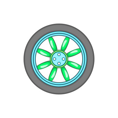 Araba tekerlek simgesi çizgi film tarzı