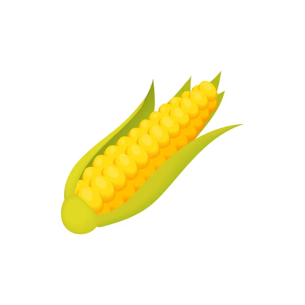 Kukorica ikon, rajzfilm stílus — Stock Vector