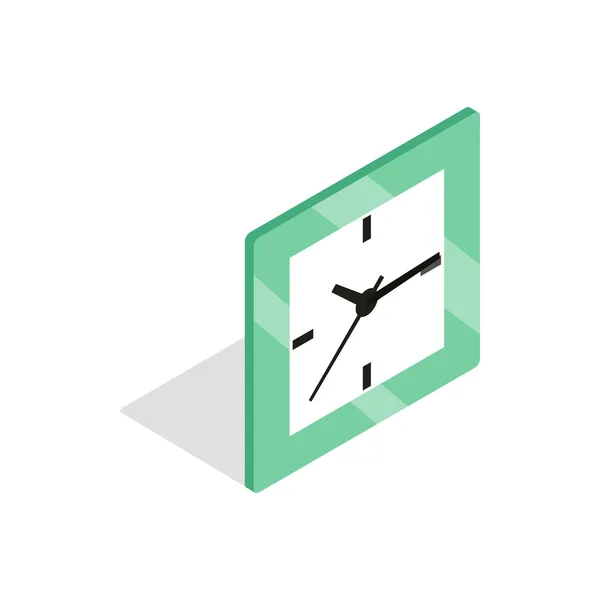 Icône horloge carrée, style 3d isométrique — Image vectorielle