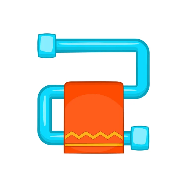 Fűtött törölközőtartó narancssárga törölköző ikonnal — Stock Vector