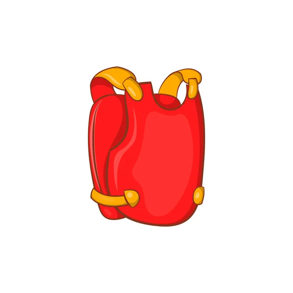 Ícone de colete de paintball vermelho, estilo cartoon — Vetor de Stock