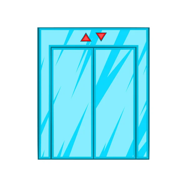 Ascensor con icono de puerta cerrada, estilo de dibujos animados — Archivo Imágenes Vectoriales