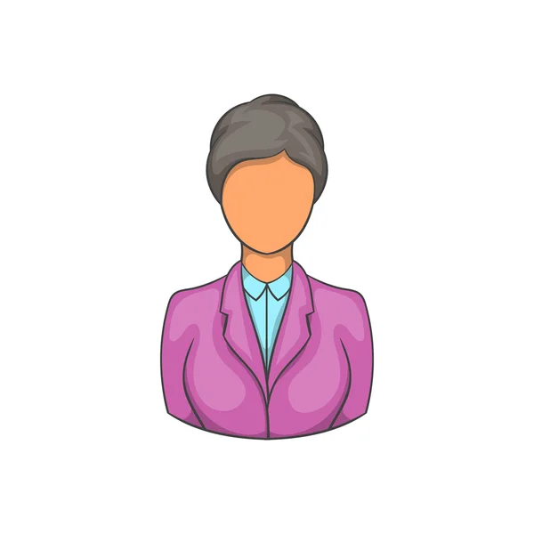 Mujer recepcionista en el icono del hotel, estilo de dibujos animados — Vector de stock