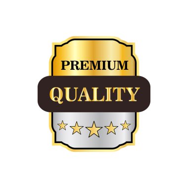 Premium Kalite etiketi simgesi, düz stil