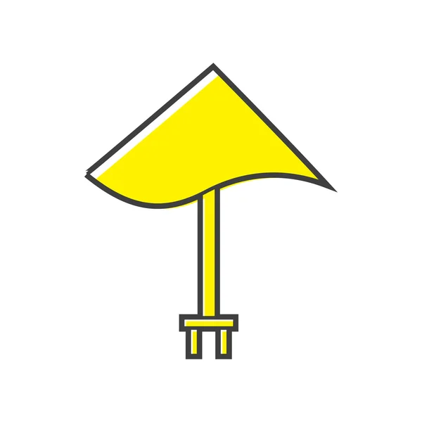 Paraguas amarillo icono de la playa, de estilo plano — Vector de stock