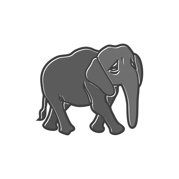 Icona elefante in stile piatto — Vettoriale Stock