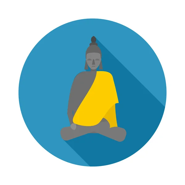 Ikona socha Buddhy v plochý — Stockový vektor