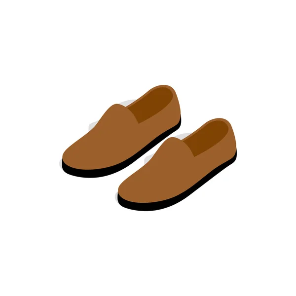 Icono de zapato de cuero marrón, estilo isométrico 3d — Vector de stock