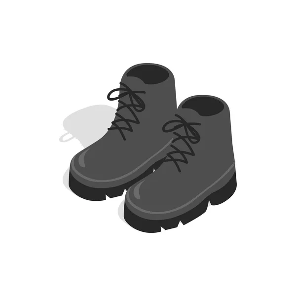 在等距 3d 风格的黑色靴子图标 — 图库矢量图片