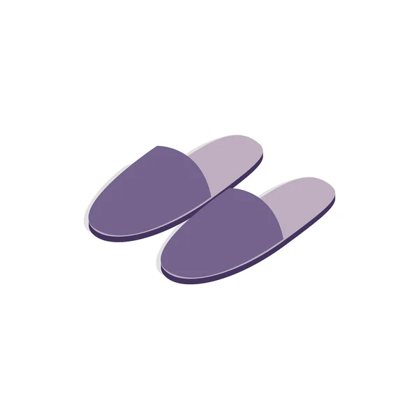 Pair of slippers icon, isometric 3d style — Stock Vector