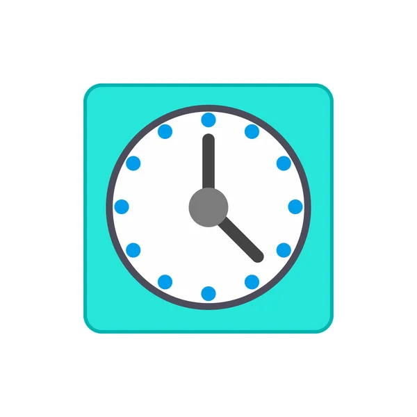 Icône horloge murale bleue dans un style plat — Image vectorielle