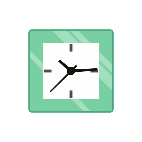 Ícone do relógio de parede quadrada, estilo plano — Vetor de Stock
