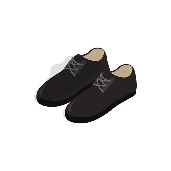 Noir chaussures homme con, isométrique style 3d — Image vectorielle