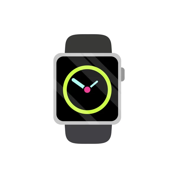 Moderno icono del reloj de pulsera, de estilo plano — Vector de stock