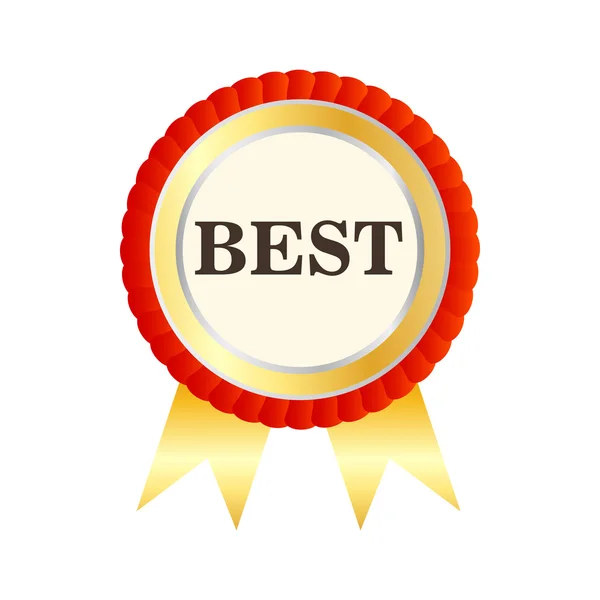 Gouden medaille met het woord beste pictogram, vlakke stijl — Stockvector