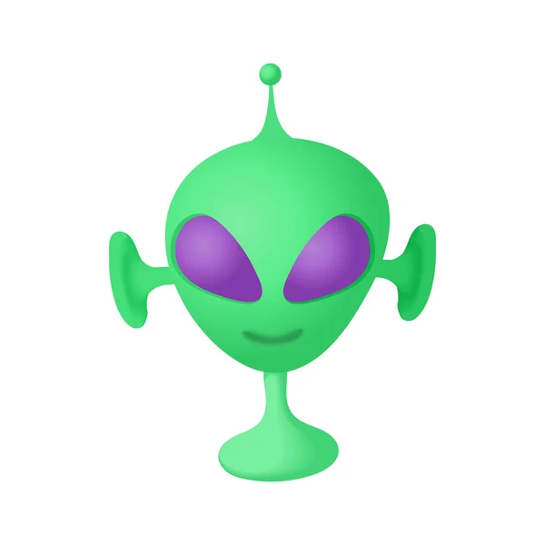 Ícone alienígena em estilo cartoon —  Vetores de Stock