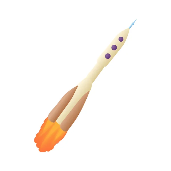 Icono de nave espacial cohete, estilo de dibujos animados — Vector de stock