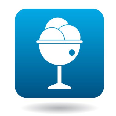 Dondurma topları kase simgesi, basit tarzı