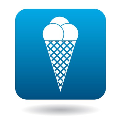 Dondurma topları gözleme koni simgesi, basit tarzı